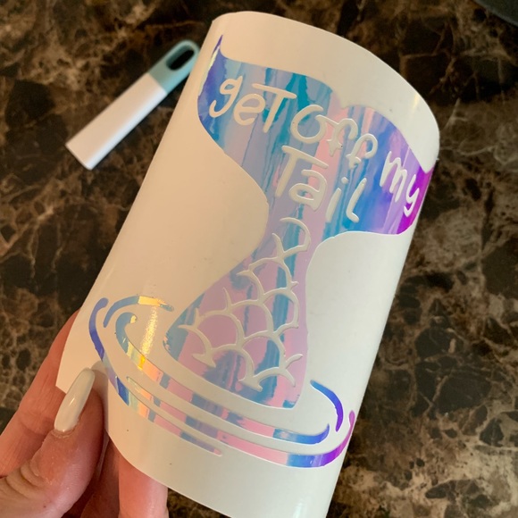 Hologram Mermaid Get Off My Tail Car Window Decal - Picture 6 of 7